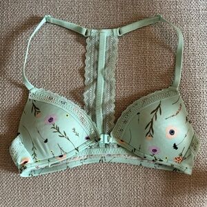 Blue Floral Bra